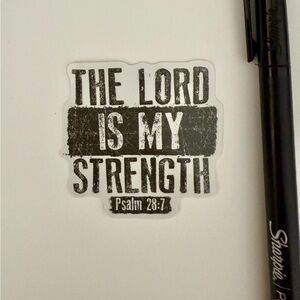⚪️Psalm 28:7 “The Lord Is My Strength” Bible Verse Biblical Vinyl Sticker Decal